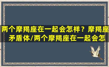 两个摩羯座在一起会怎样？摩羯座 矛盾体/两个摩羯座在一起会怎样？摩羯座 矛盾体-我的网站